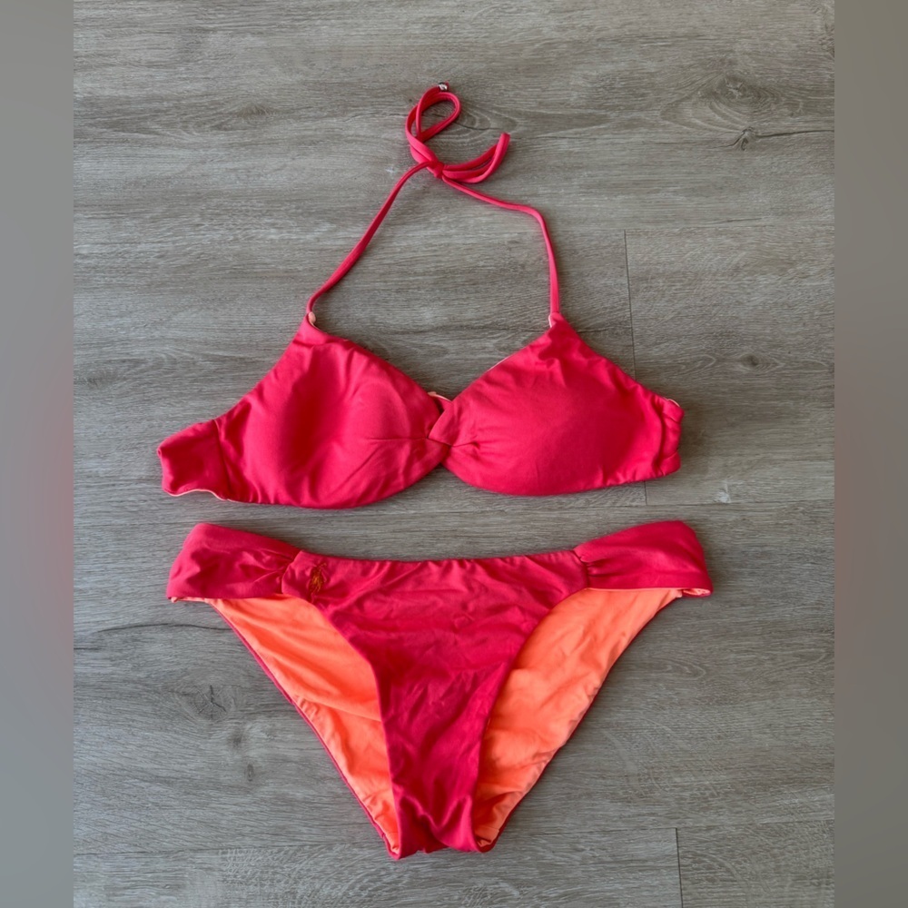 Ralph Lauren Pink and Coral Two-Piece Bikini